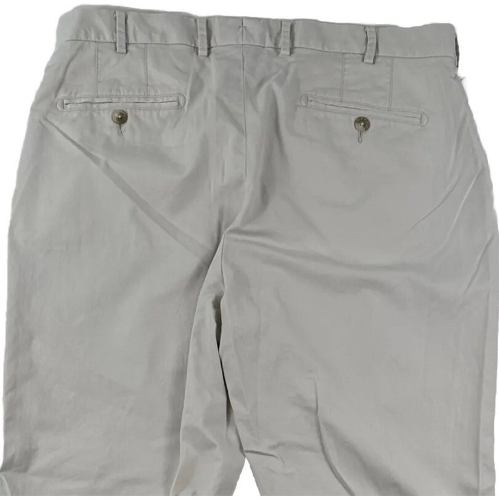 Peter Millar Flat Front Pants Men 36x27 Cream‎ Tag 36 Chinos Pima Cotton Stretch